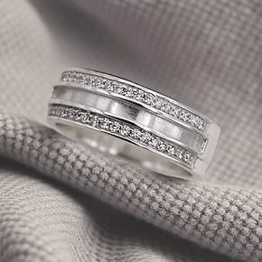 Duo Crystal centre Channel Ring