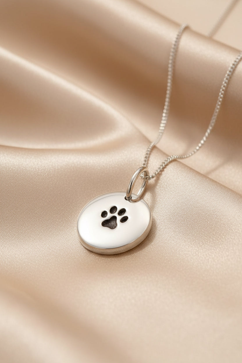 Paw Print Circle Pendant