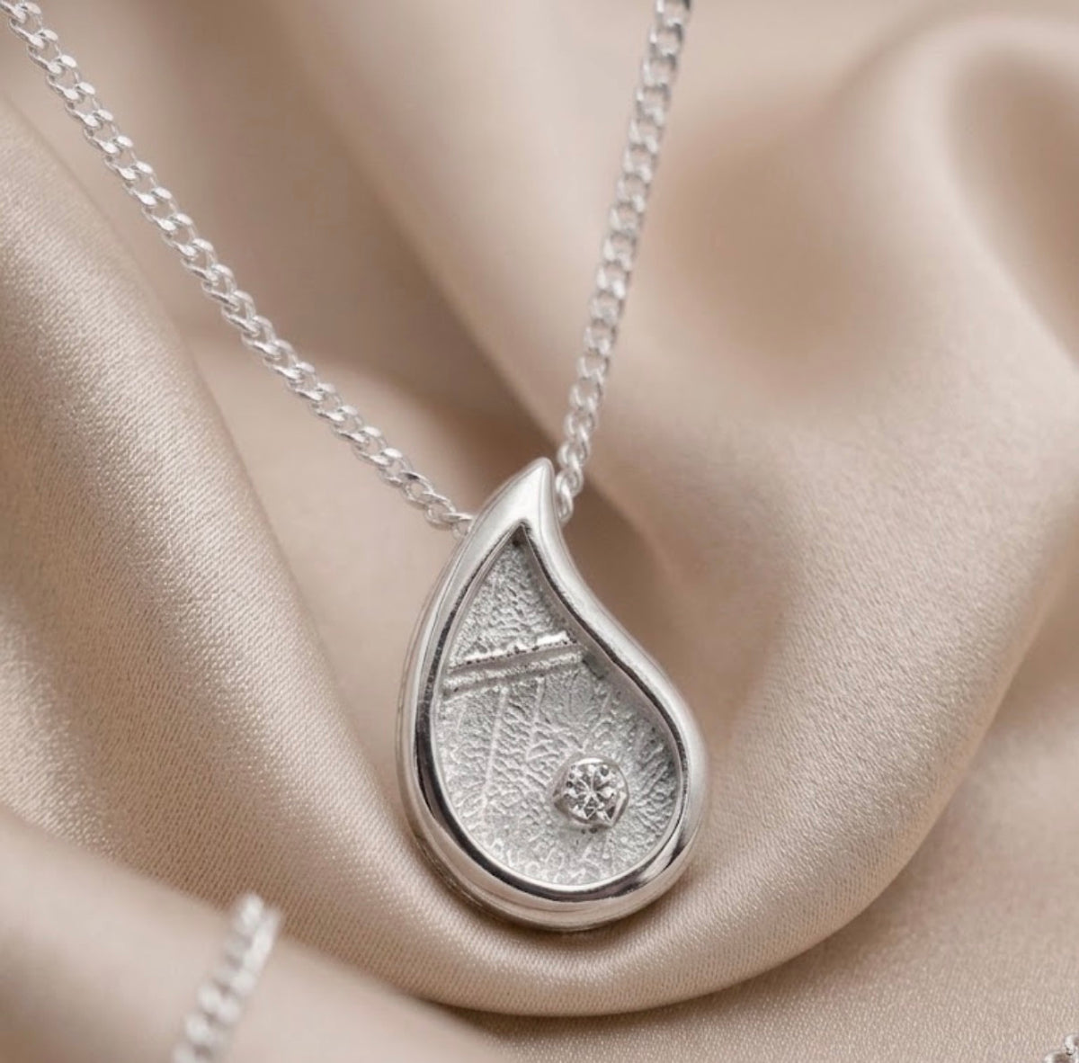 Gemstone Tear Drop Pendant