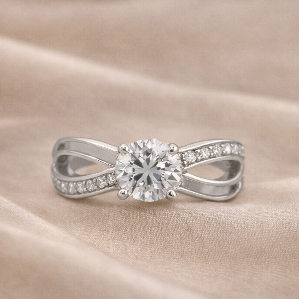Solitaire CZ Infinity Ring